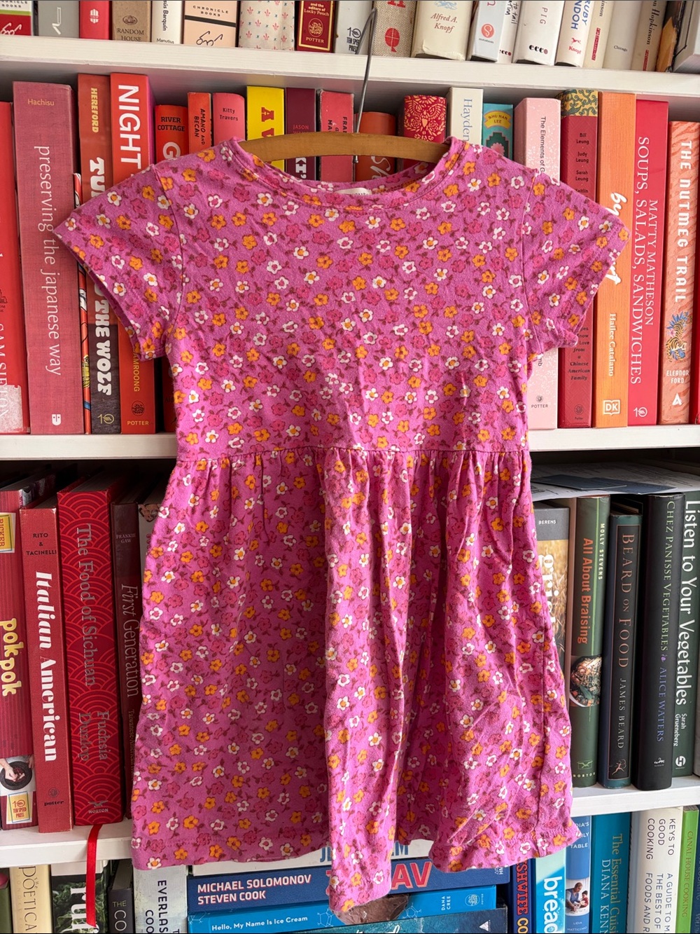 Crewcuts Pink Floral Short-Sleeve Gathered Dress sz 5